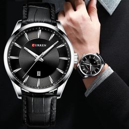 Wristwatches CURREN Quartz Watches for Men Leather Strap Male Top Luxury Brand Business Mens Clock Reloj Hombres 231109