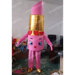 Adult Size Lipstick Mascot Costumes Halloween Cartoon Character Outfit Suit Xmas Outdoor Party Outfit Unisex Promotional Advertising Clothings