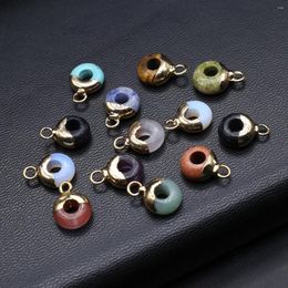 Pendant Necklaces Random Color Natural Stone Crystal Agate Ring Mini DIY Making Earrings Necklace Jewelry Accessories Gift