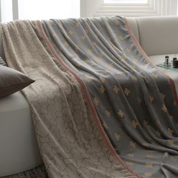 Top Blankets Style Office Nap Blanket Leisure Sofa Flange Coral Fleece Printed Blanket Bed Cover Blankets