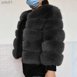 Women's Fur Faux Fur Natural 50CM Real Fur Coat Women Winter Vest Jacket Fashion Outwear Real Fur Vest Coat ShippingL231121