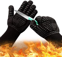 Oven Mitts Barbecue Gloves 800 Degrees Fireproof High Temperature Resistance Silicone Oven Mitts Kitchen Heat Insulation Baking BBQ Tools 231109