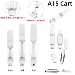 A15 Ceramic Coil Vape Cartridges - MOQ 400pcs,0.5ml/1.0ml/2.0ml, Thick Oil Carts, Disposable & Glass Tank, Easy-to-Use Vaporizer Pen Cart Packaging empty cart Gift Ceramic Tip