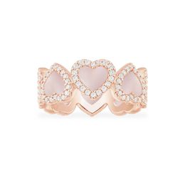luxury A brand love heart Chinese rings for women charm pearl elegant pink hearts diamond anillos emotion finger heavy moissanite designer ring party Jewellery