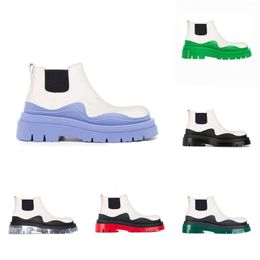 Tire Botteg White Women Man boots Lean luxury Leather Chelsea Women's booties Men Lug platform chunky shoes lady Knight low top boots designer boot 35--45 AAHHH