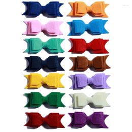 Hair Accessories 50PCS 9.2CM Layer Non-Woven Felt Bows With Clips For Boutique Fabric Bow Kids Headbands