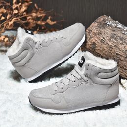 Boots Men Work Snow Warm Plush Couple Korean Casual Durable Non Slip Comfortable Mid Top Mountaineering Shoes 231108