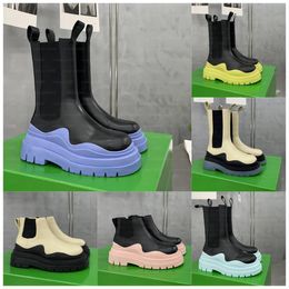 Tyre Boots Black Green Pink Boots Designer Mid Chelsea Martin Women Motorcycle Platform Shoes Rainboots