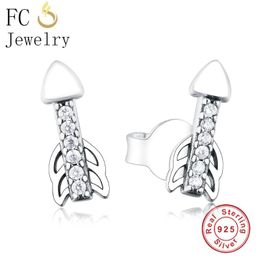 Stud Earrings Genuine 925 Sterling Silver Arrow Of Cupid Boucle D'oreille Brincos Aretes Women/Girl Jewellery Earing Oorbel Gifts