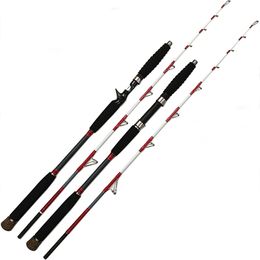 Boat Fishing Rods 1.58m 5.2 feet Solid Tip Boat Fishing Rod spinning hunting rod FRP strong casting 2 sections slow jigging female trolling rod XH 231109