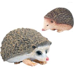 Garden Decorations 2 Pcs Car Decor Hedgehog Statue Sculpture Model Pvc Cartoon Sculptures Decoration