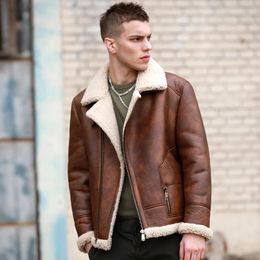 Men's Jackets Winter Motorcycle Leather Jacket Woolfur Inner Lapel Design Fashion Coat Outdoor Windproof 231108