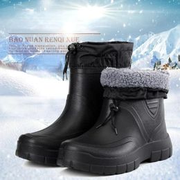 Boots Simple Solid Colour Male Outdoor Men's Cotton Winter Nonslip Warm Mens Waterproof Botas Para Hombre 231108