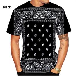 Men's T Shirts Bandana T-shirt Women's Streetwear Hip Hop Casual Short Sleeve Harajuku Oversized Men Shirt Round Neck Tee Tops