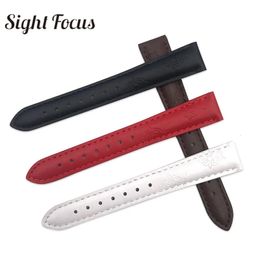 Watch Bands 14 16 18mm Red Women Strap 1853 Dressport T050 T099 Silver Butterfly Deployment Buckle Female Belts 231109