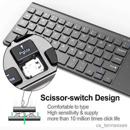 Keyboards Slim Bluetooth Wireless Keyboard with Touchpad 2.4G Keyboard for Tablet Smart TV Noiseless Keyboard R231109