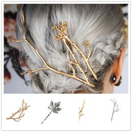 Wedding Hair Jewellery Timlee H128 Free shipping Grace Fashion Flower Branch Hair Clip Barrettes Girls Lovely Hair Accessary Gift P230408