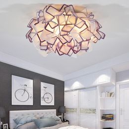 Pendant Lamps Modern Simple And Creative Acrylic Flower Colour LED Ceiling Lamp Romantic Nordic Bedroom Dining Room Living