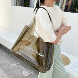 Evening Bags Summer Transparent Jelly Clutch Bag Fashion PVC Women's Bag Beach Shoulder Trailer Special Clear Bags For Women Luxury Tote 231108