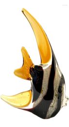 Decorative Figurines Vivid Stripe Tropical Fish Glass Sculpture Colourful Pattern Home Decoration Realistic Shape Room Tank Decors4174538