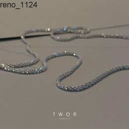 2021 New Arrivals Sparkle Rhinestone Twist Rope Chain Choker Necklace Glitter Crystal Twisted Chain Shiny Necklace Jewellery