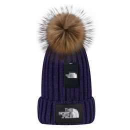 Newest Designer Winter Knitted Beanie Woolen Hat Women Chunky Knit Thick Warm Faux Fur al3