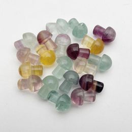 Pendant Necklaces Fashion High Quality Natural Stone Fluorite Mushroom Making Jewellery Necklace Charm Accessorie 20PC No Hook