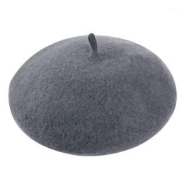 Berets Winter Wool Beret Hat For Women French Style Hats Ladies Fashion Solid Colour Caps Outdoor Boinas Para Mujer