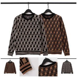 Sleeve FF fendyity Designer Mens Sweater Sweaters Womens Sweatshirts Round Jacquard Neck Striped Fashion Long Knitting Sweater