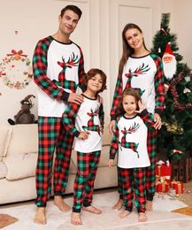 Family Matching Outfits Christmas Pajamas Set Plaid Print Mom Daughter Dad Son Baby Dog Clothes Soft Casual Sleepwear Xmas Look 231109