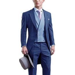 Men's Suits Blazers Men's Suit Classic Design Long Tail Suit Slim Fit Lapel Blazer Groom costume homme Dress JacketVestPantsroom 231109