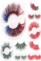 25mm Colored 5D Mink False Eyelashes 17styles thick Eyelashes Luxury Colorful Natural Cosplay Imitated Mink thin Eyelashes 1box1p1994559