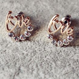 Stud Earrings 2023 Korean Jewellery Fashion LOVE English Alphabet Party Accessories For Women