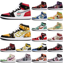 New diy classics Customised shoes sports basketball shoes 1s men women antiskid damping anime fashion cool Customised figure sneakers 415306