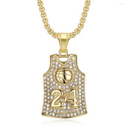 Chains Stainless Steel Number Twenty-four Basketball Jersey Pendant Necklace Jewellery Gift For Him With Chain