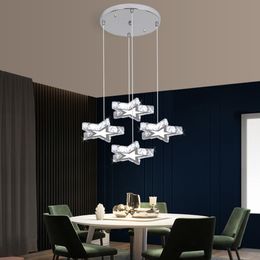 Modern style design stainless steel led crystal chandelier suitable for living room bedroom dining room lighting fixtures