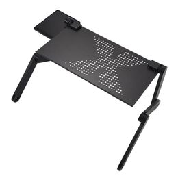 Freeshipping Portable Foldable Adjustable Laptop Desk Computer Table Stand Tray For Sofa Bed Black Riseo