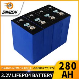 3.2V 280AH Lifepo4 Battery Brand New Lithium Iron Phosphate Deep Cycle Solar Cell for 12V 24V 48V Boat Golf Cart EV RV Forklift