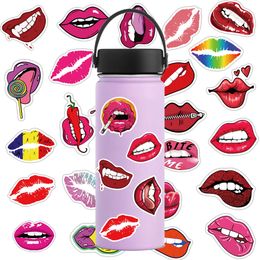 50Pack Sexy Lips Stickers Cartoon Lip Print Graffiti Sticker Personality Luggage DIY Lady Lip Decals PVC Kissing Pictures