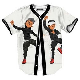 Baseball Jersey Men Stripe Short Sleeve Street Shirts Black White Sport Shirt UAI3001