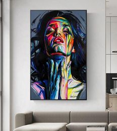 Street Graffiti Wall Art Canvas Prints Abstract Pop Art Girls Canvas Paintings on The Wall Pictures for Home Decor2924936