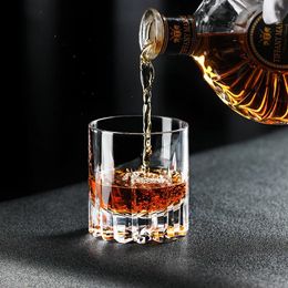 Wine Glasses 230ML Japanese Handmade Carved Crystal Glass Whisky Light Luxury Retro Foreign