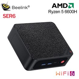 Beelink SER6 AMD Ryzen 5 6600H MINI PC Windows 11 Pro 16GB DDR5 4800MHZ 500GB NVME SSD WiFi 6 BT5.2 MINI PC Gamer Computer