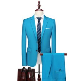 Men's Suits Blazers Men Wedding Drees Suits Groom Solid Formal Wear Dress Sets JacketsPants 2 Pieces Suits Male Solid Business Fit Suits Size 6XL 231108