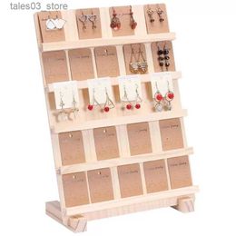 Jewelry Boxes Nature Wooden Jewelry Display Stand Earring Bracelet Organizer Storage Holders Wood Base Rack Stall Event Jewelry Store Decor Q231109
