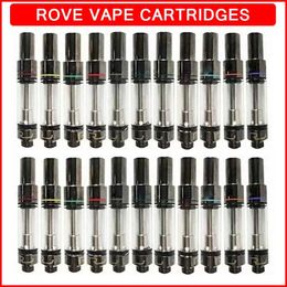 Roved Glass Carts Vape Catrones 0,8 ml 1 ml keramisk tom tank Atomizer 510 Tråd tjock oljepatron DAB Vax förångare skumförpackning