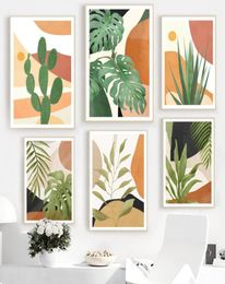Paintings Boho Cactus Monstera Palm Leaf Abstract Wall Art Canvas Painting Nordic Posters And Prints Pictures For Living Room Deco7802562