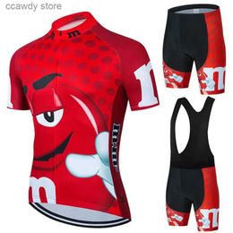 Men's Tracksuits 2023 Red Cartoon Team Short Seve Summer Men's Cycling Jersey Set Sport MTB Cycling Clothing Bicyc Road Riding Set Bib Shorts T231109