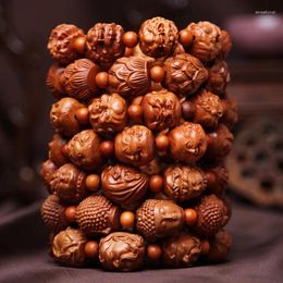 Strand Mahogany Carving Safety Hand String National Wind Bracelet Car Hanging Men And Women Accessories Crafts