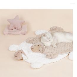Cat Beds Super Soft Pet Bed Kennel Dog Mat Cute Warm Sleeping Long Plush Large Puppy Cushion Fleece Blanket